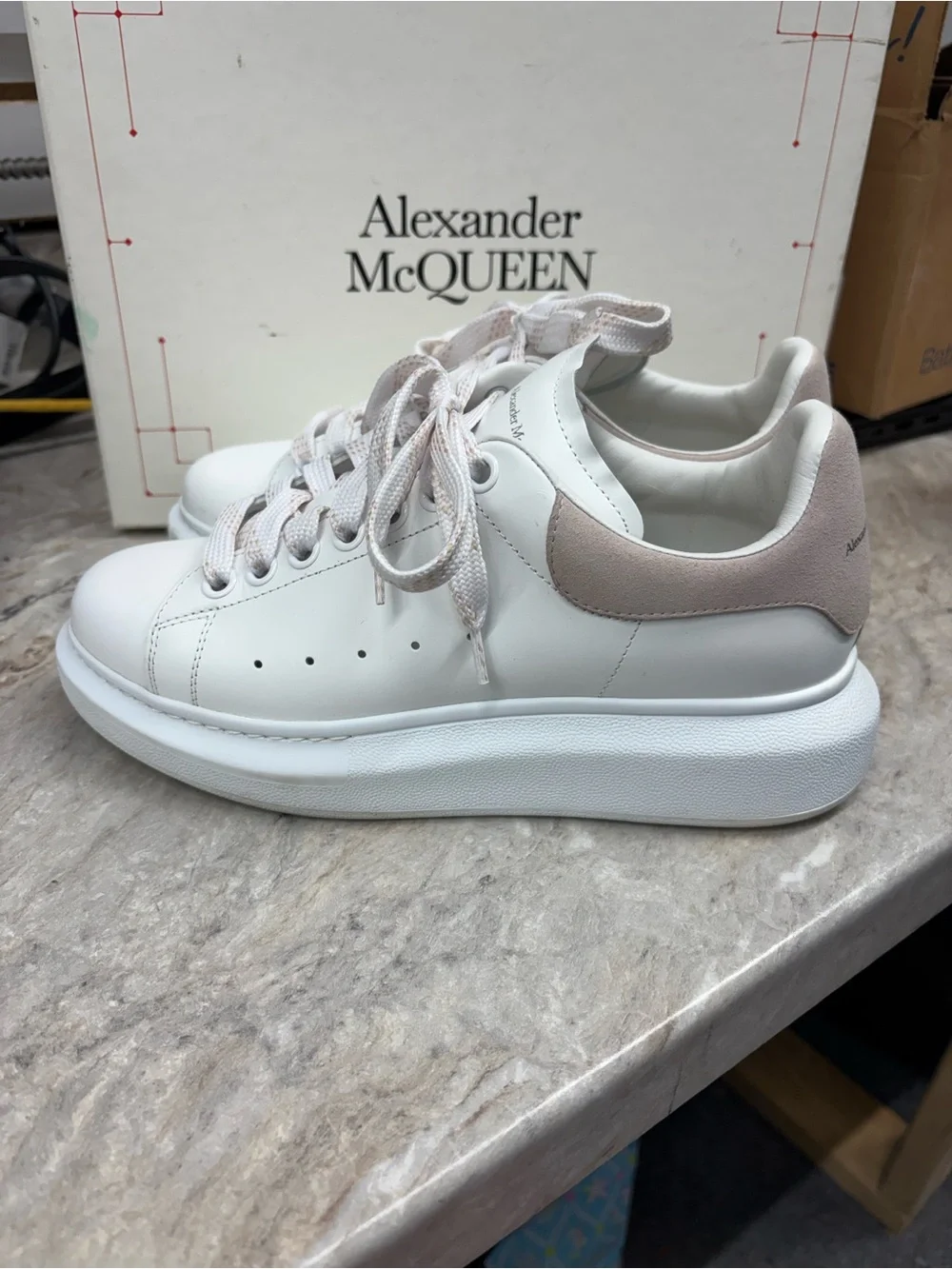 Alexander McQueen white smooth